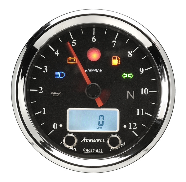 Acewell Digital Sports Track Bike Speedometer with Analogue Tacho to 9000rpm