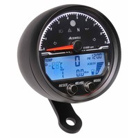 Acewell Digital Speedometer with Analogue Tacho to 9000rpm. Anodised Black Housing