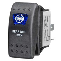 Sealed On/Off Rocker Switch with Blue LED Rear Diff