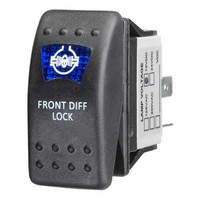 Sealed On/Off Rocker Switch with Blue LED Front Diff