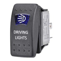 Sealed On/Off Rocker Switch with Blue LED Driving Light