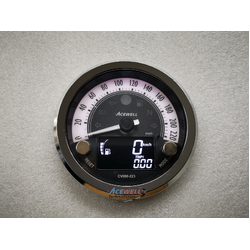 Acewell CV080 80mm needle speedometer 220kmh white face plastic chrome bezel