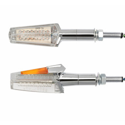 Cast metal & chrome "Blade"  LED indicator pair