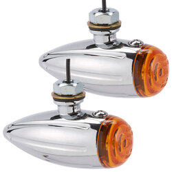 Chrome Metal Hanging Indicators for Harley Triumph etc, ECE/ADR