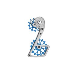 Garbaruk AXS Rear Derailleur Cage Silver + Blue Pulley kit for SRAM 12 speed Force AXS
